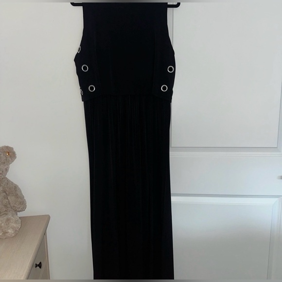 🖤 Michael Kors Black Maxi Dress with Silver Accents - Picture 2 of 2